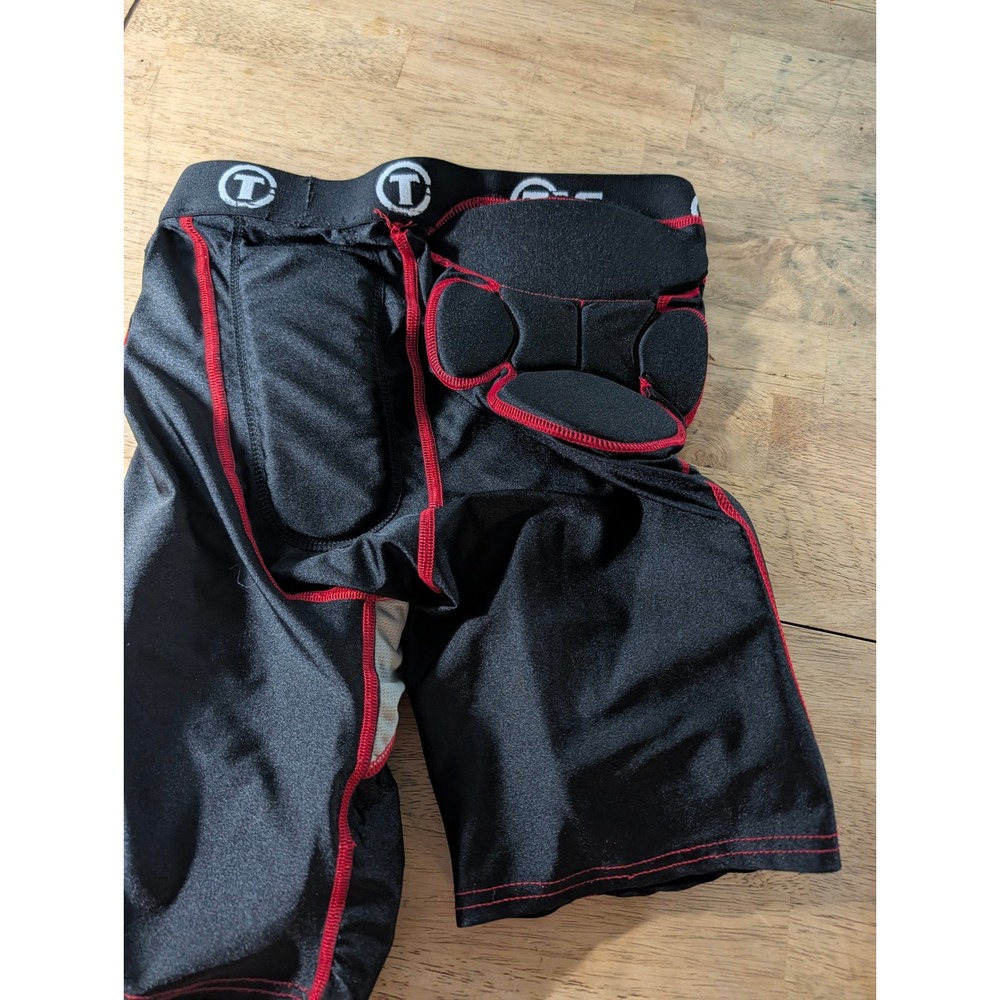 TAG Adult Small Padded Football Girdle Compression Shorts Black Red Integrated - Picture 1 of 8